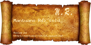 Mantuano Rátold névjegykártya